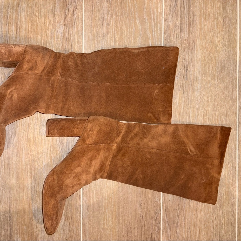 fab'rik Chestnut Suede Knee-High Boots